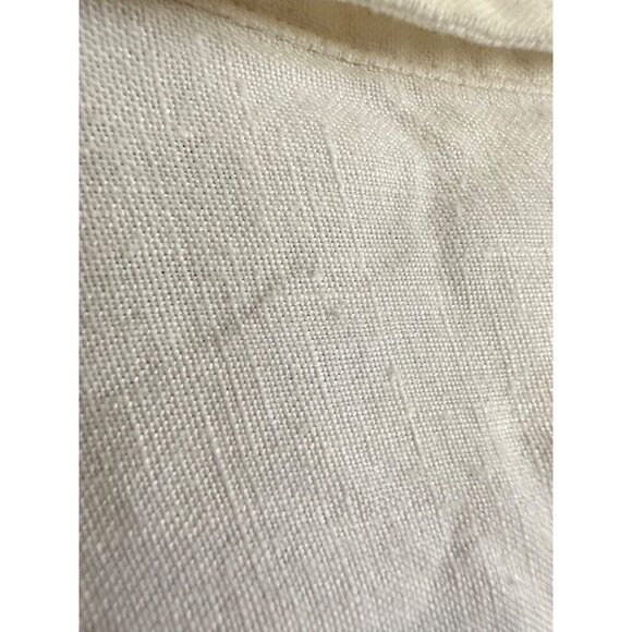 Men's White 100% Linen Button-Up Shirt Unisex Long-Sleeve. Size XL - Picture 8 of 14